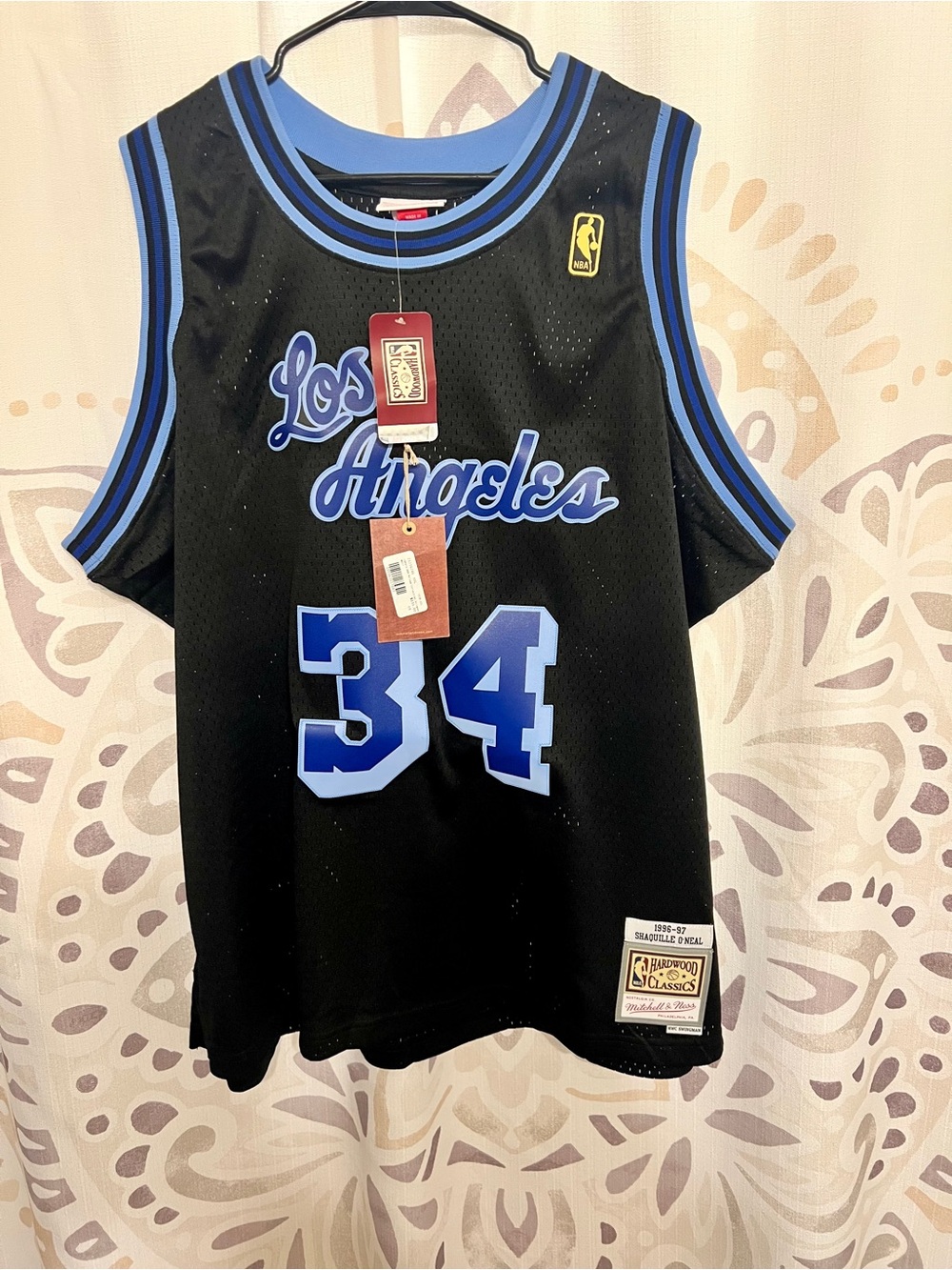 Mitchell & Ness O’ Neal Black Jersey with Light Blue and Royal Trim